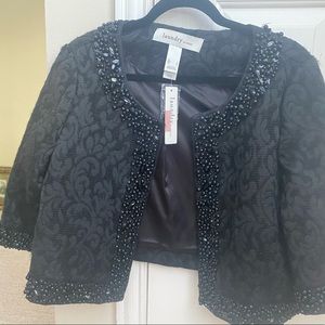 Laundry beaded black evening jacket. NWT